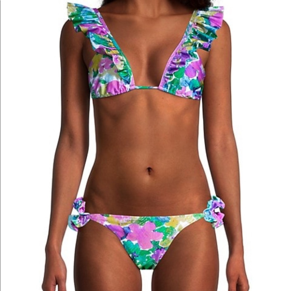 PatBO Gabi Ruffle bikini top and bottom NEW with TAGS